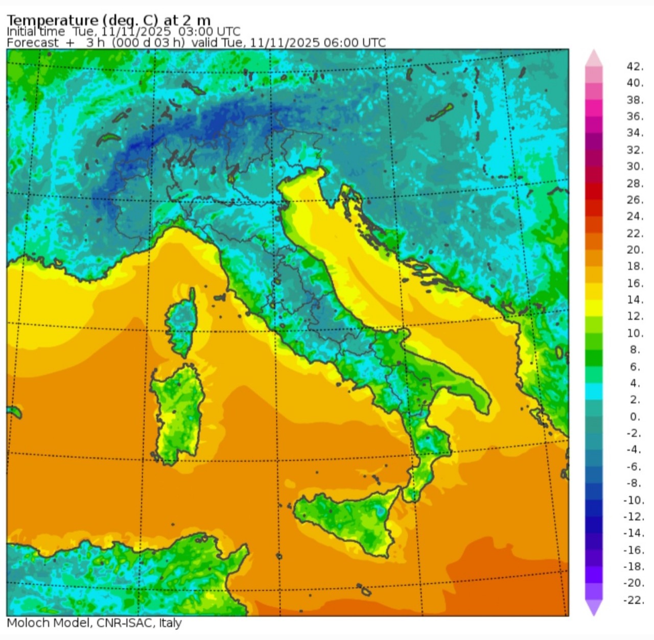 Temperature minime 11 novembre