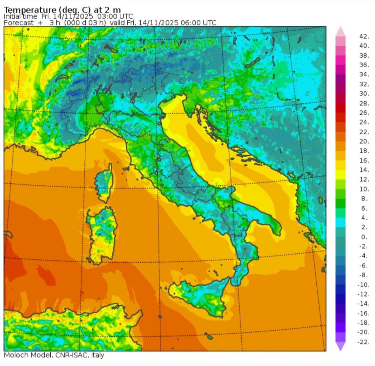 Temperature minime 14 novembre