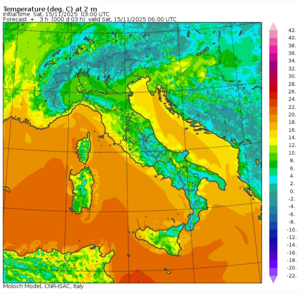 Temperature minime 15 novembre