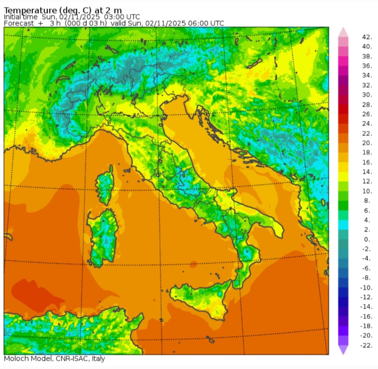 Temperature minime 2 novembre