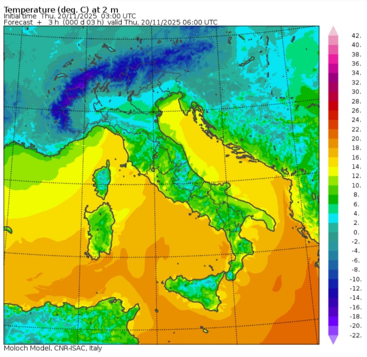 Temperature minime 20 novembre
