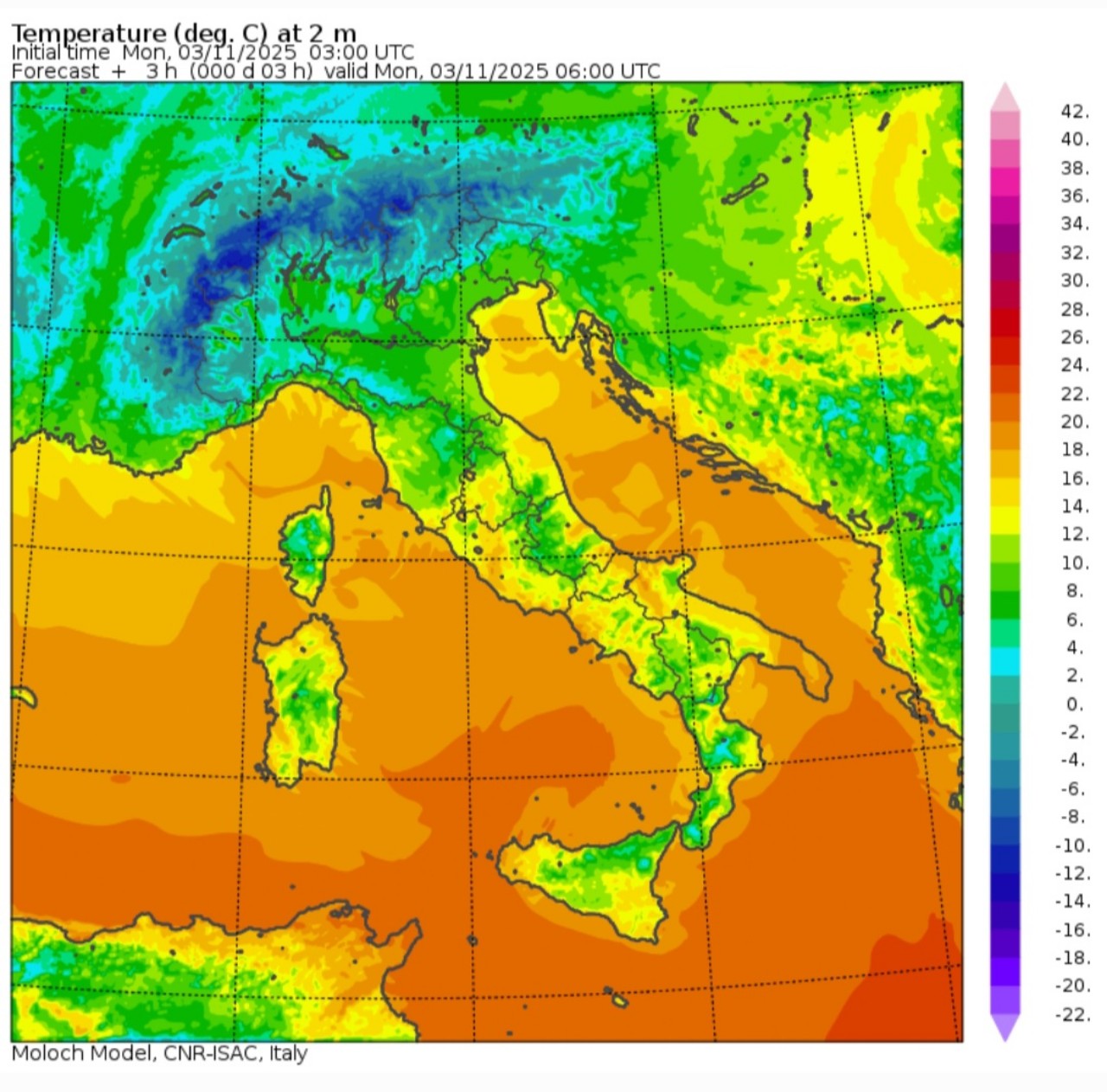 Temperature minime 3 novembre