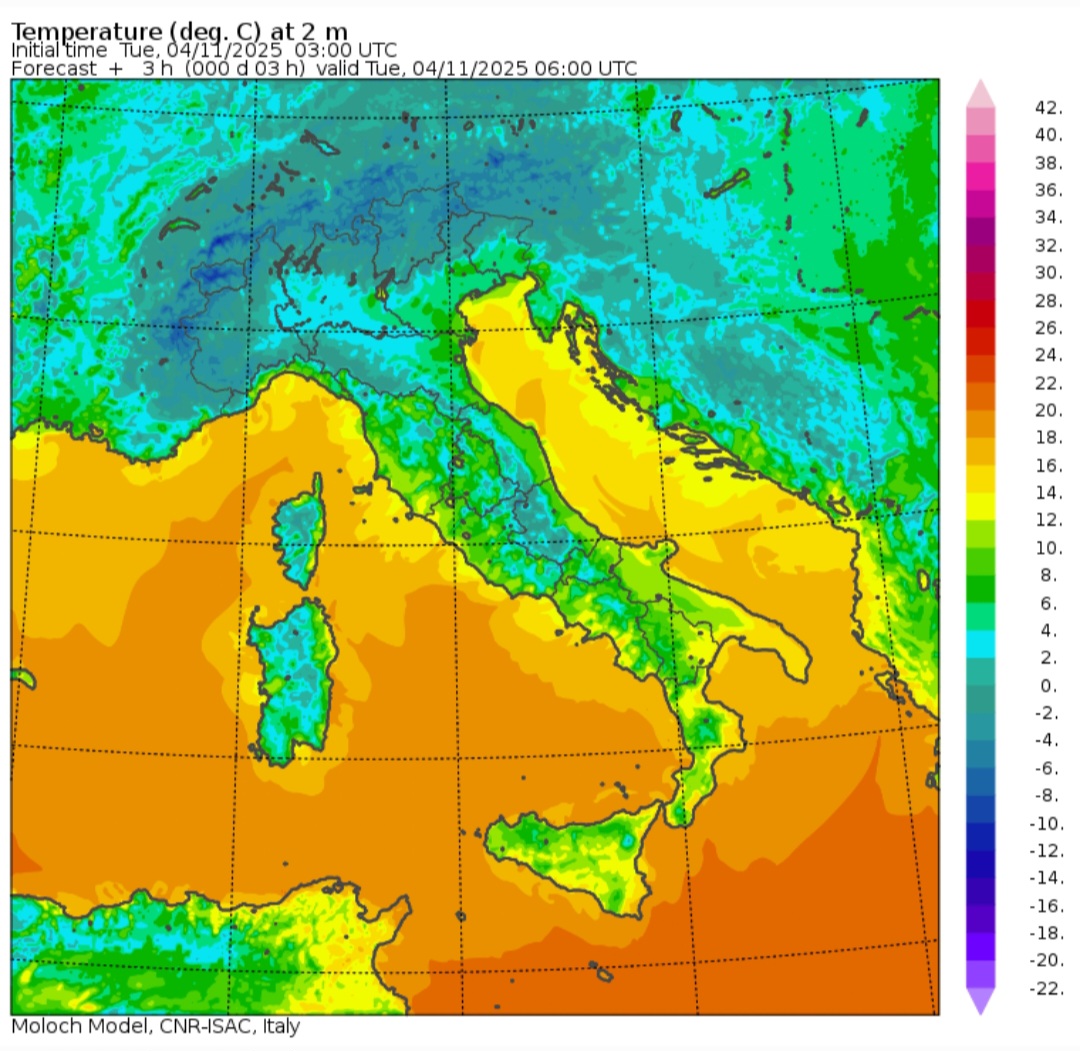 Temperature minime 4 novembre 