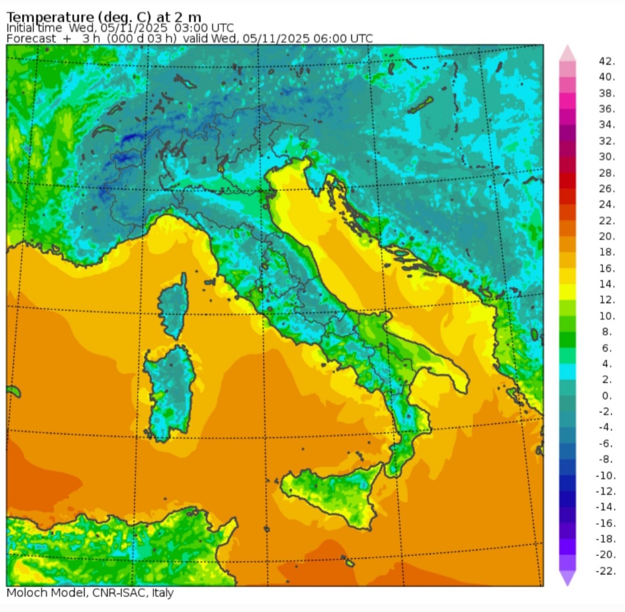 Temperature minime 5 novembre