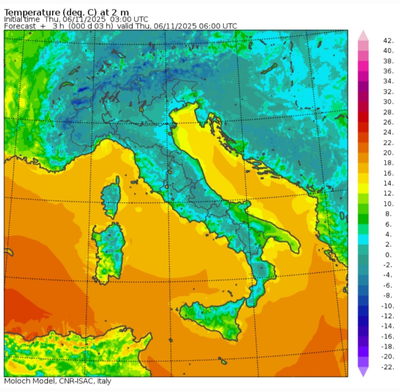 Temperature minime 6 novembre