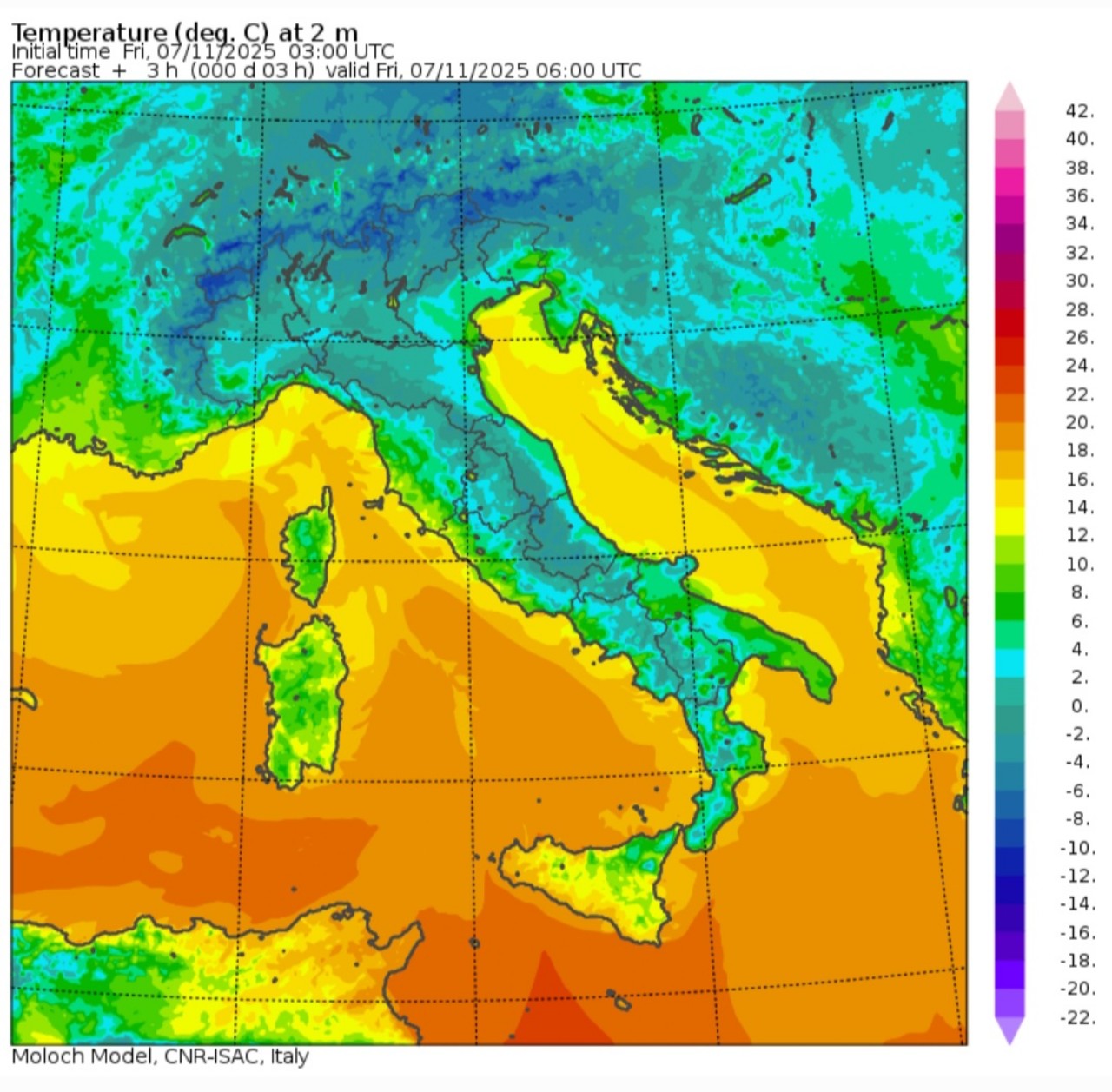 Temperature minime 7 novembre