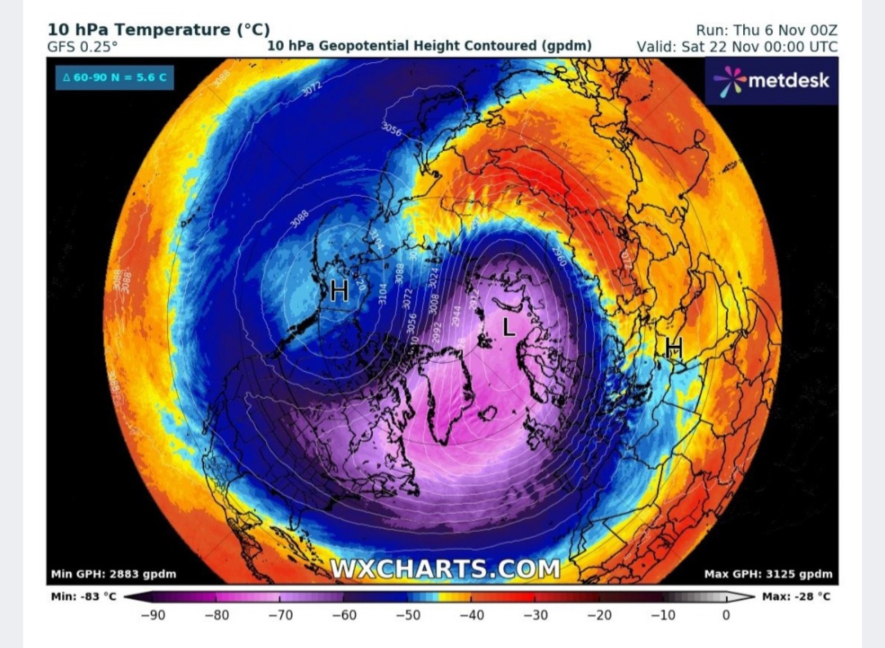 Vortice Polare 22 novembre 