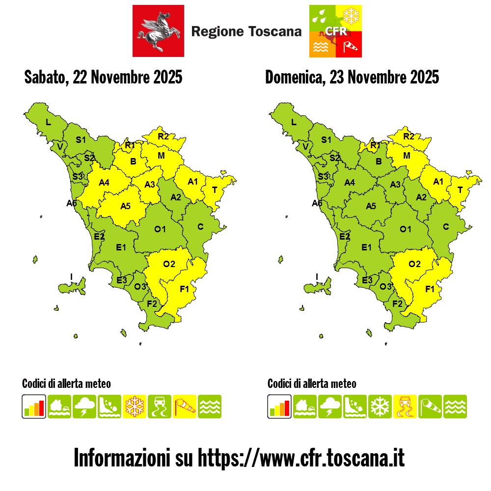 allerta meteo toscana 22-23 novembre