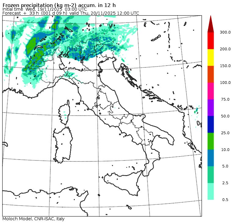 allerta neve giovedì 20 mattina