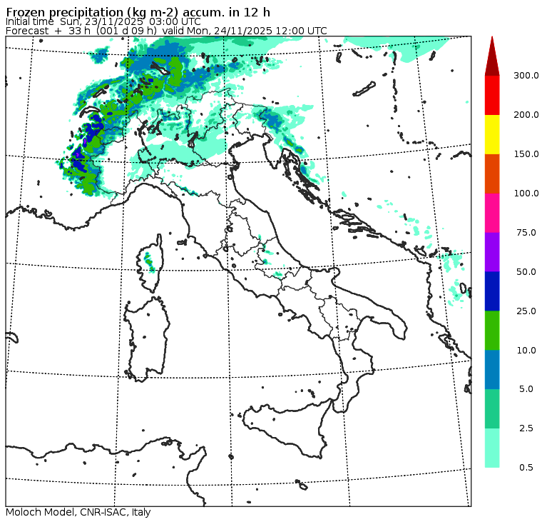 allerta neve lunedì mattina