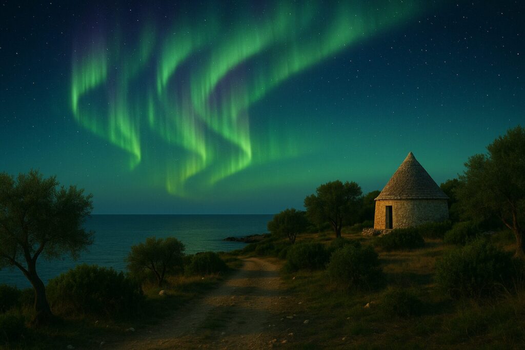 aurora boreale sud italia