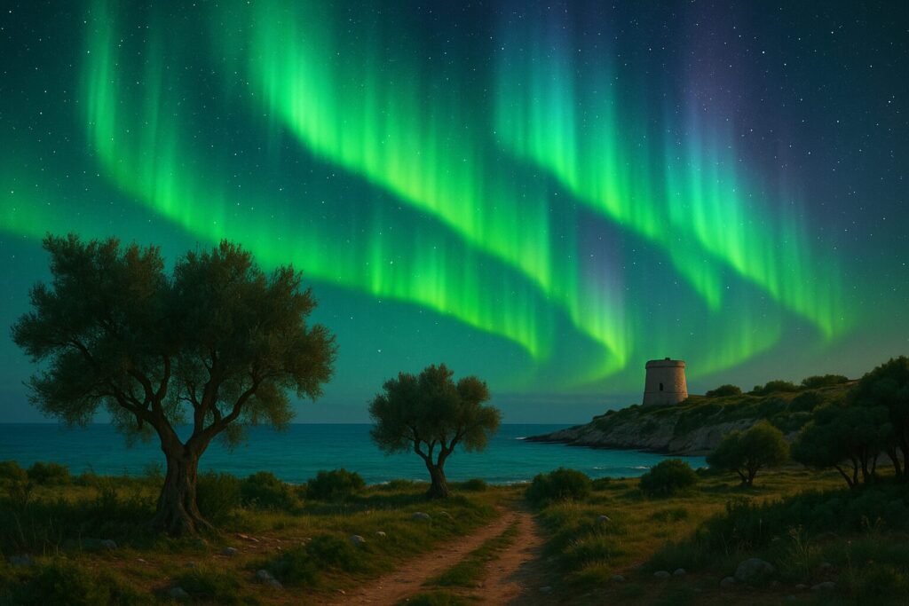 aurora boreale sud italia
