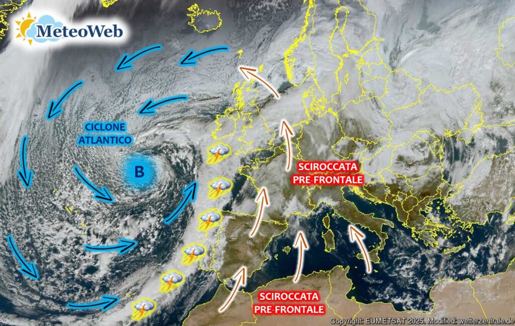 ciclone atlantico sciroccata italia