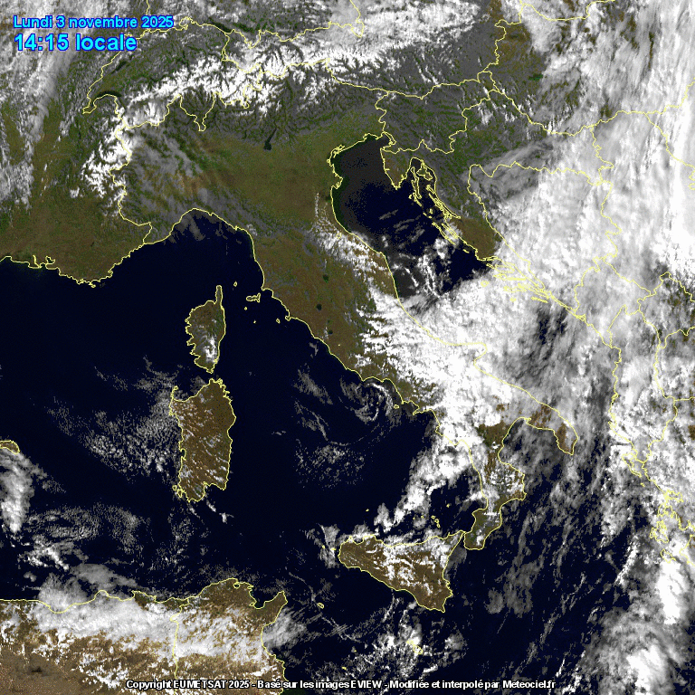 satellite italia 3 novembre 2025