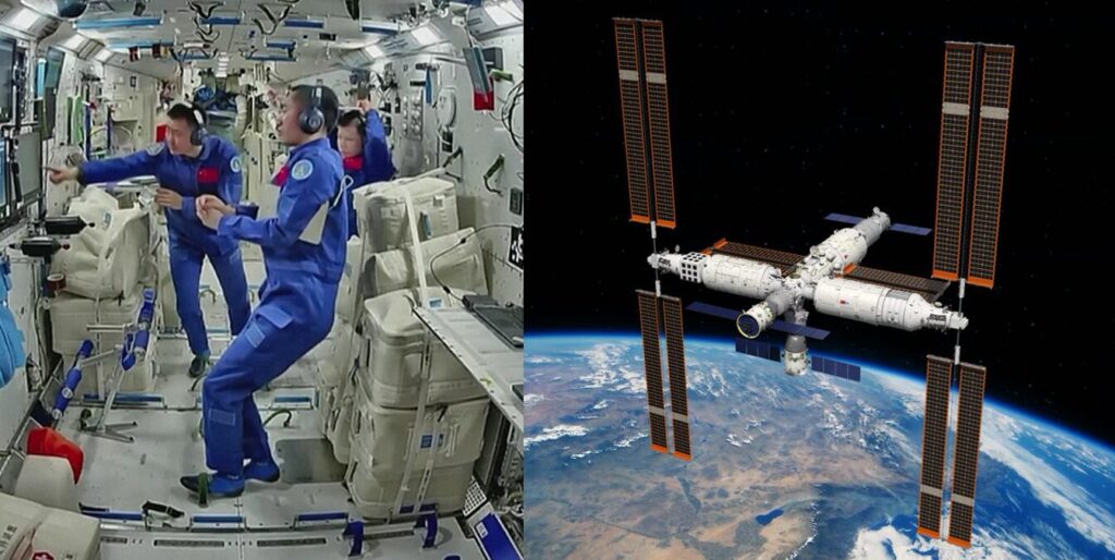 stazione spaziale tinagong astronauti cinesi impatto detriti spaziali