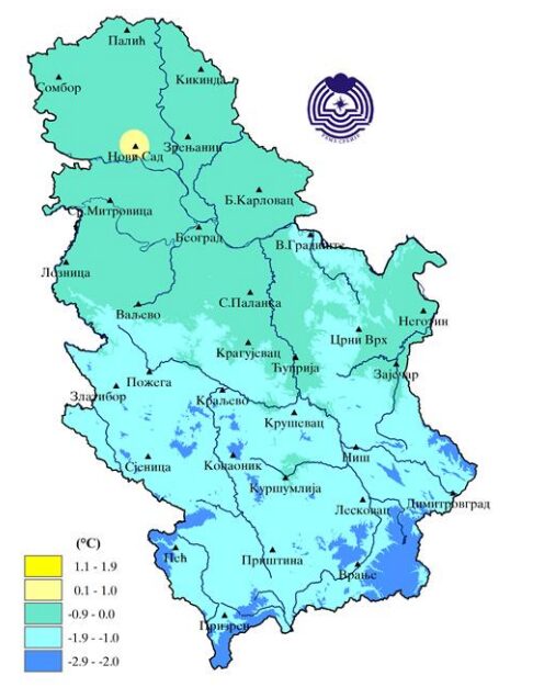 temperature serbia ottobre 2025