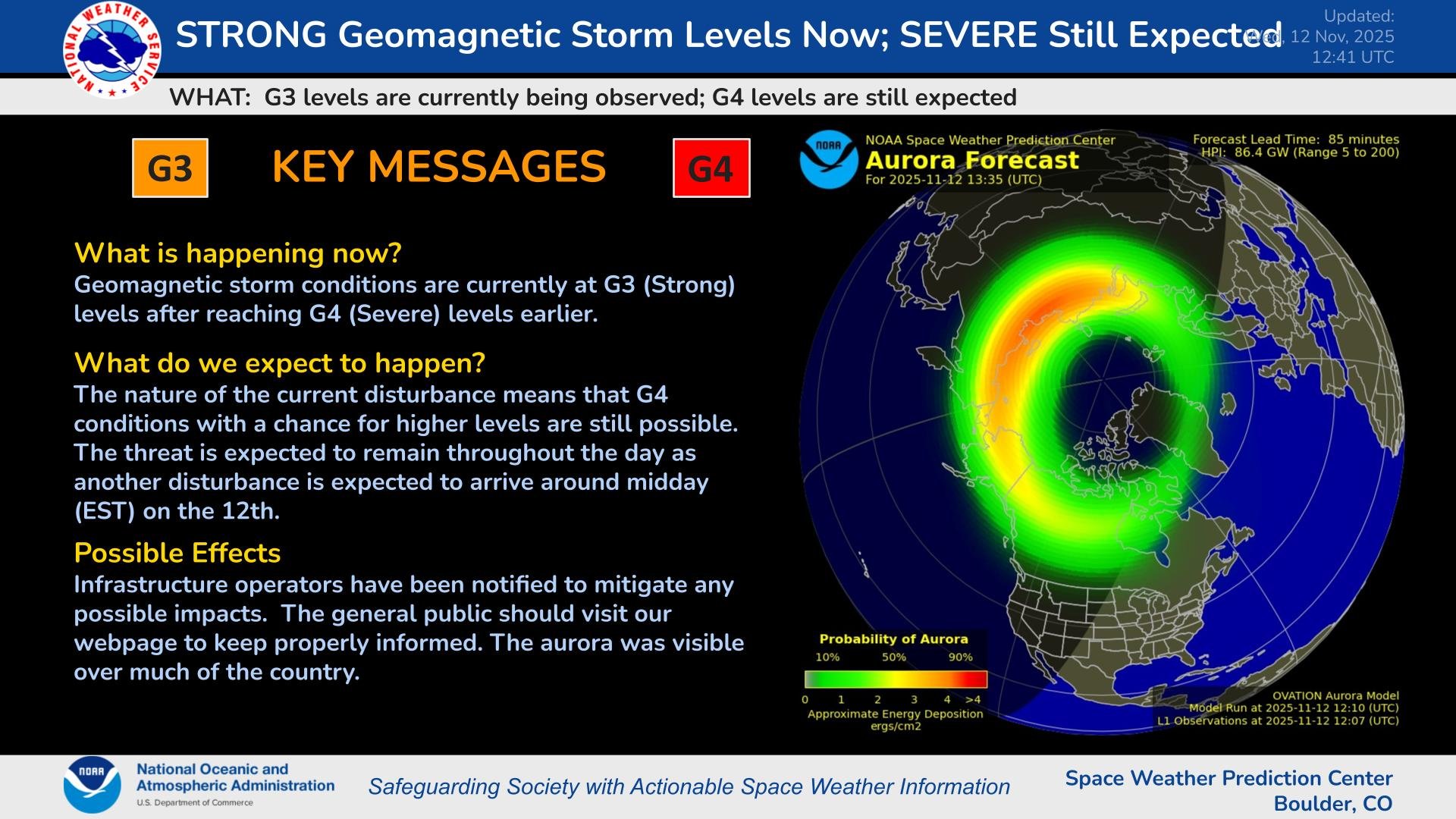 tempesta geomagnetica 12 novembre 2025