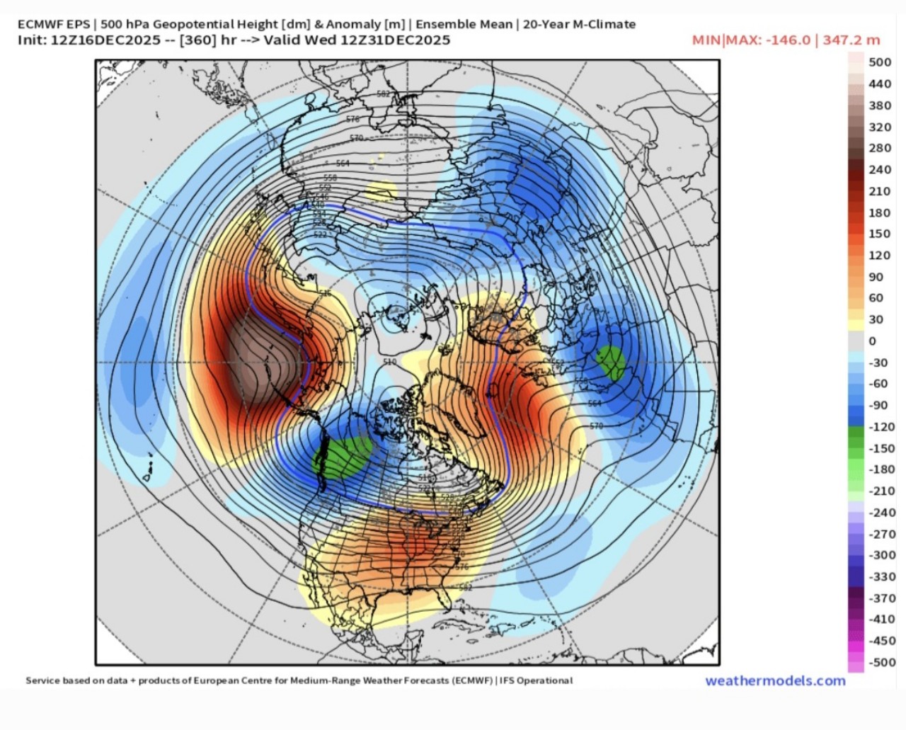 Anticiclone islandese ECMWF