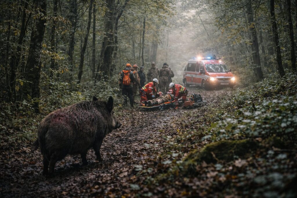 Cacciatore aggredito cinghiale