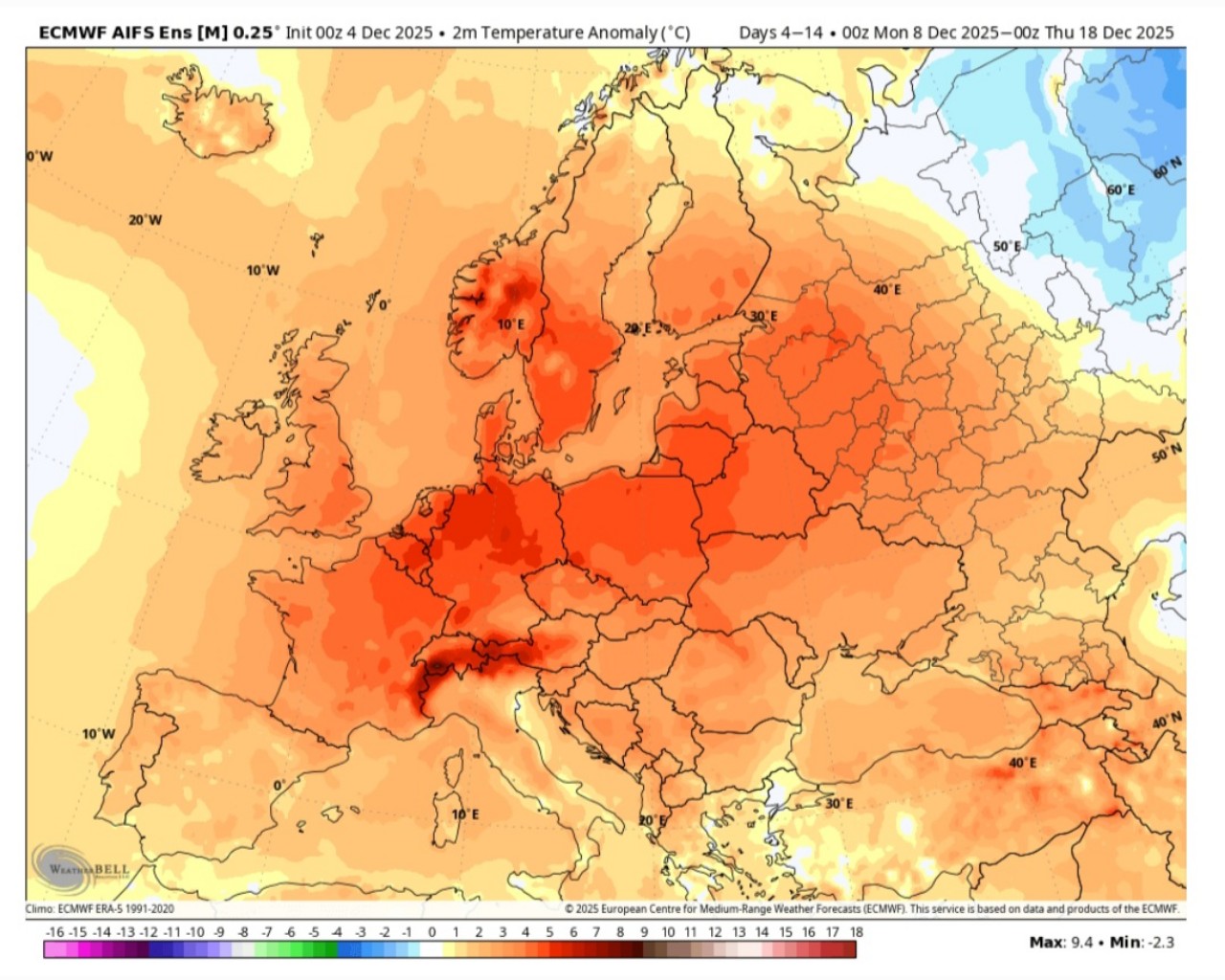 Caldo anomalo Europa 