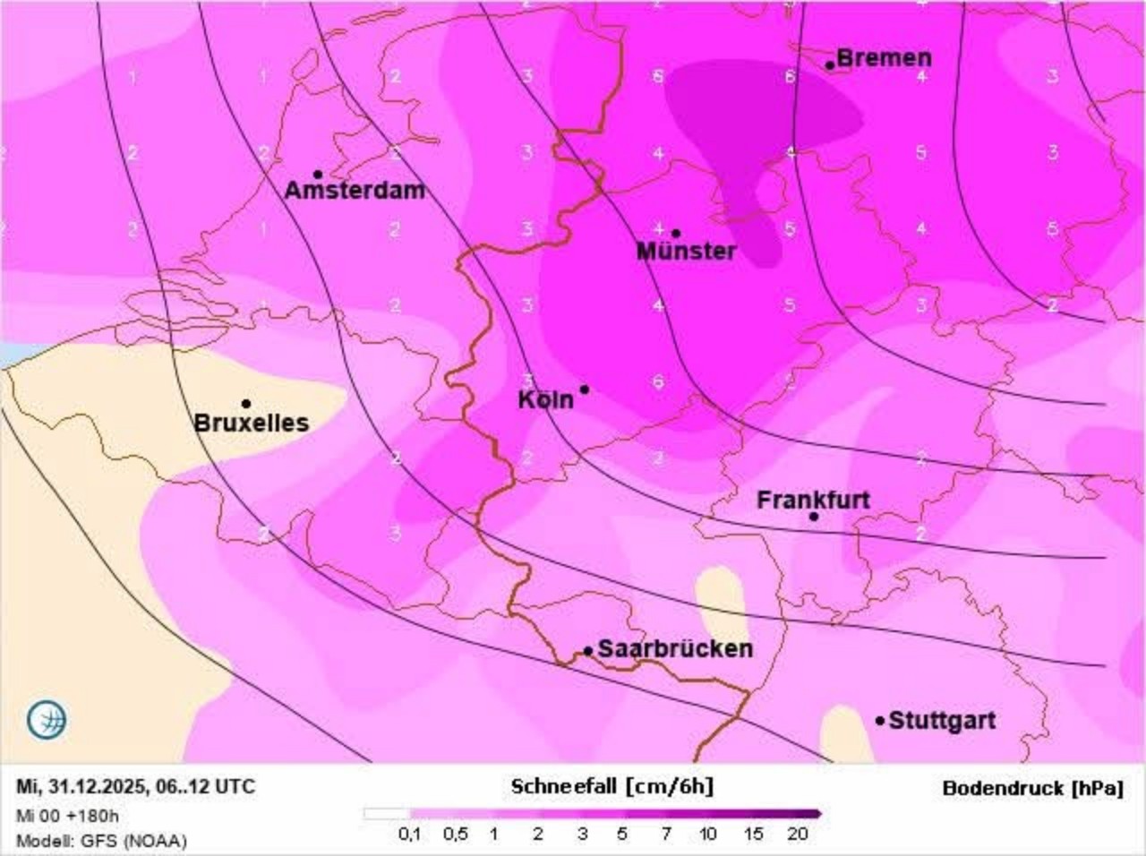 Neve prevista in Europa