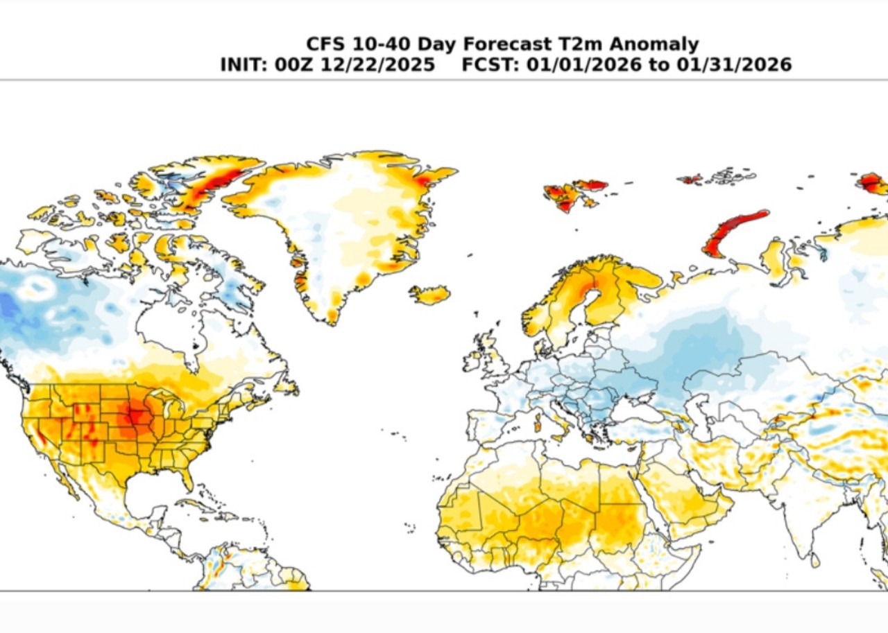 Temperature 2 metri gennaio 2026