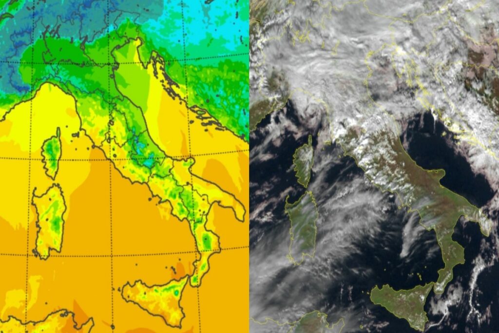 Temperature massime e satellite 17 dicembre