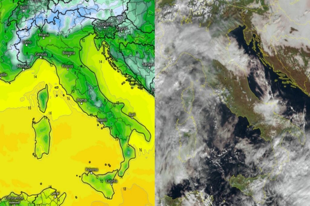 Temperature massime e satellite 20 dicembre