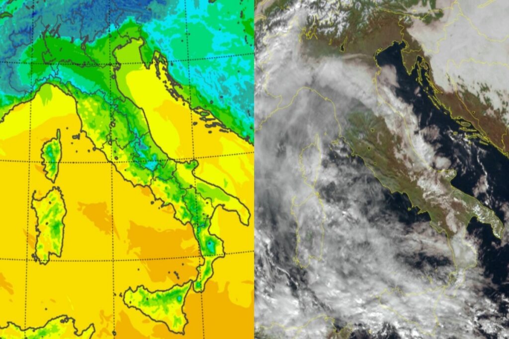 Temperature massime e satellite 21 dicembre