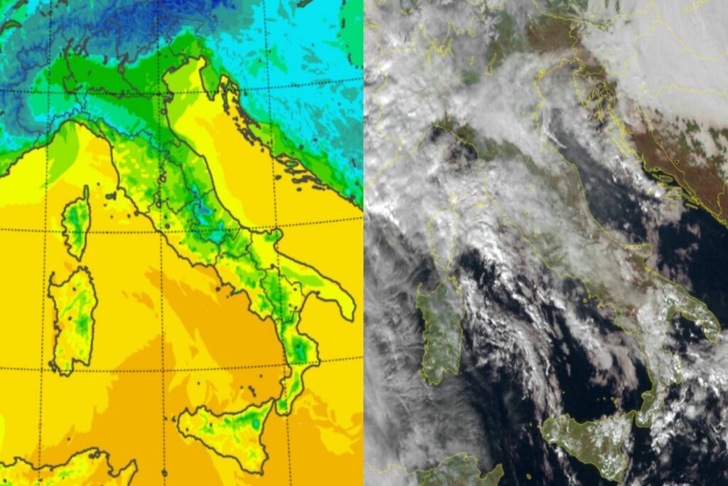 Temperature massime e satellite 22 dicembre