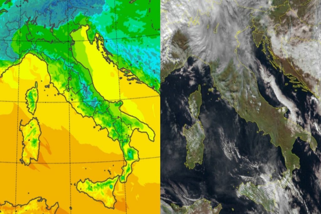 Temperature massime e satellite 7 dicembre