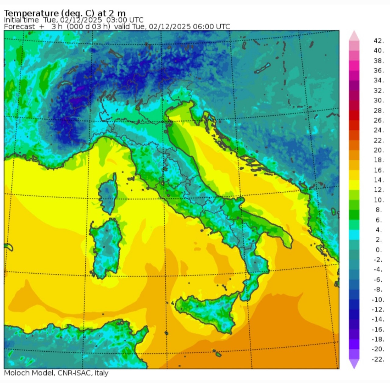 Temperature minime 2 dicembre