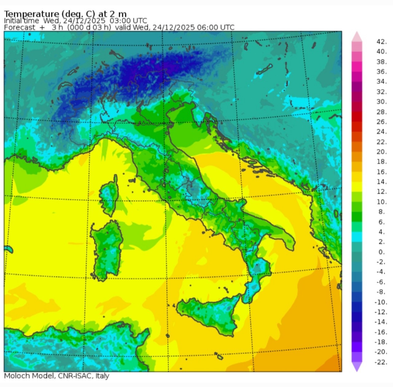 Temperature minime 24 dicembre 