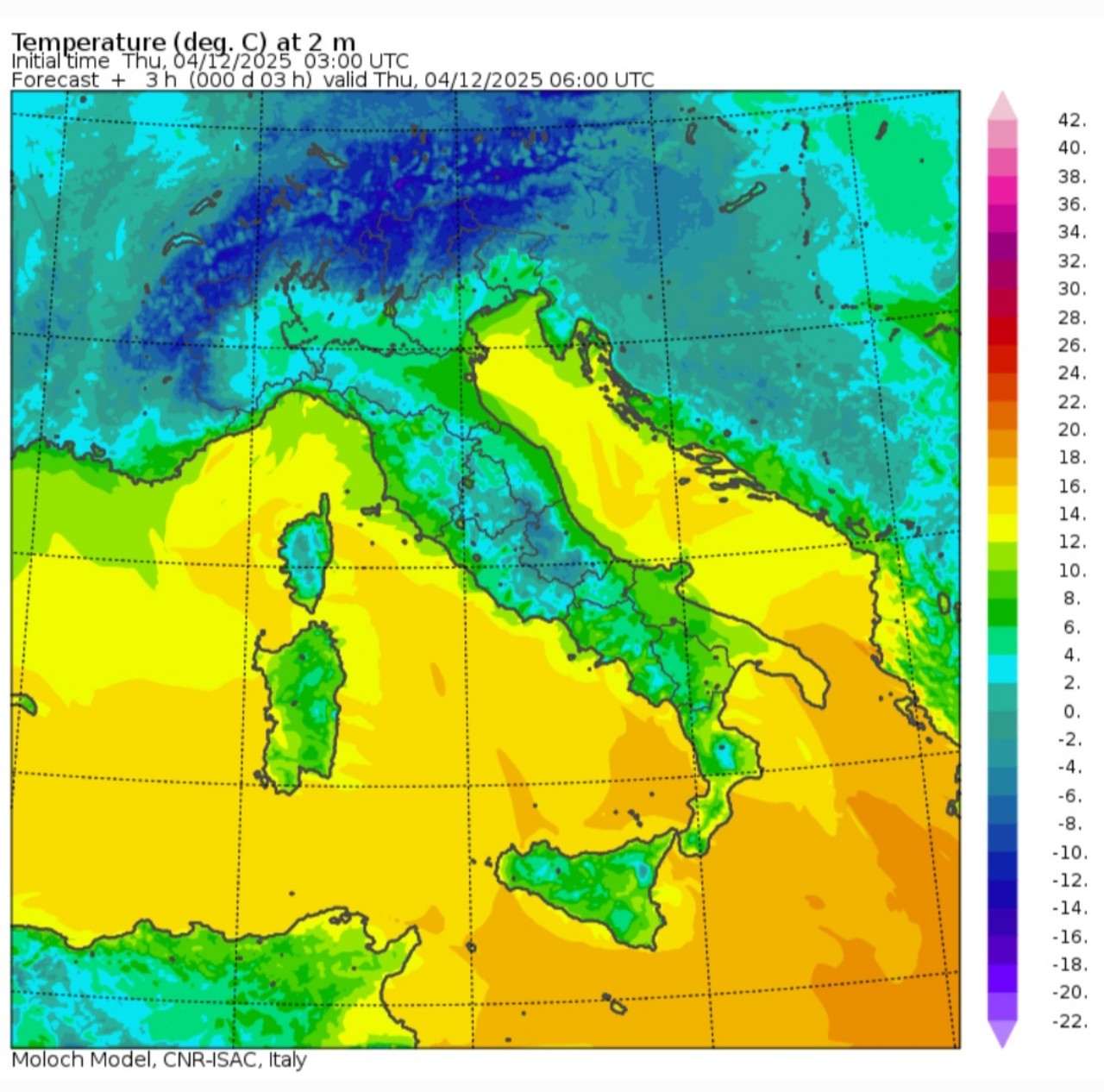Temperature minime 4 dicembre
