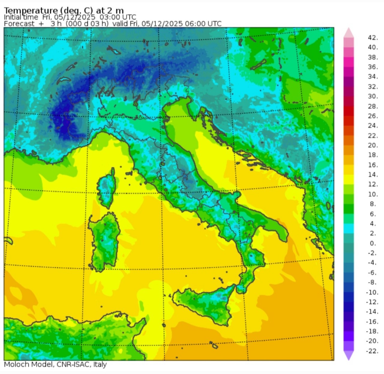 Temperature minime 6 dicembre