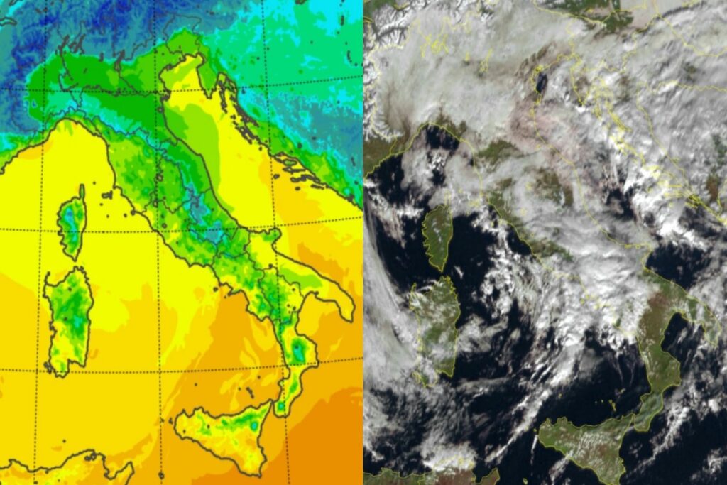 Temperature massime e satellite 2 dicembre