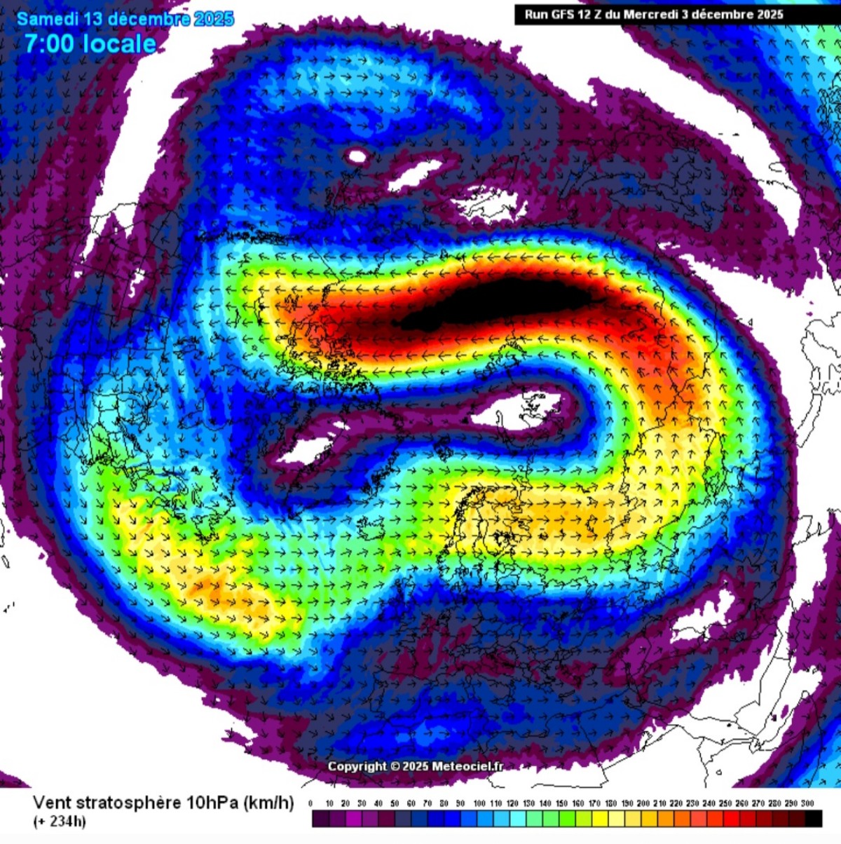 Vento 10 hPa 13 dicembre 