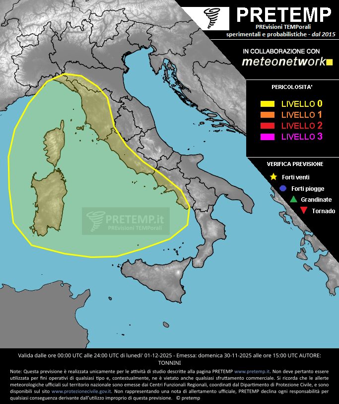allerta meteo 1 dicembre