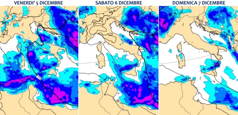 allerta meteo 5 6 7 dicembre 2025