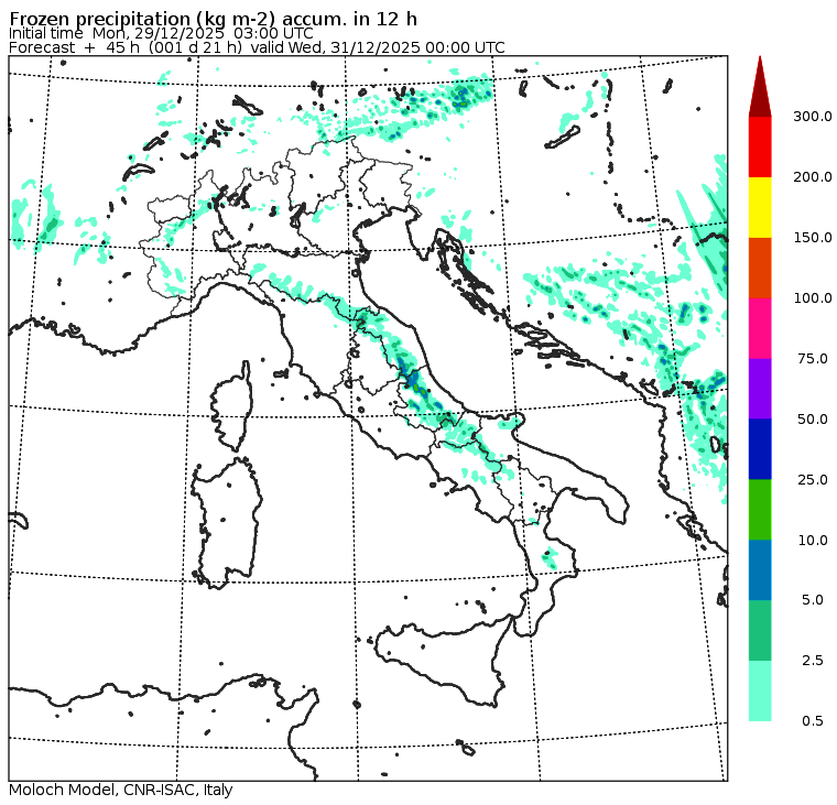 allerta meteo martedì 30 dicembre sera neve