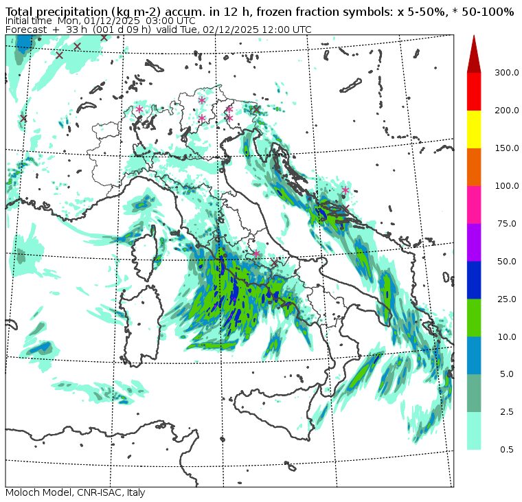 allerta meteo piogge italia martedì 2 dicembre mattina