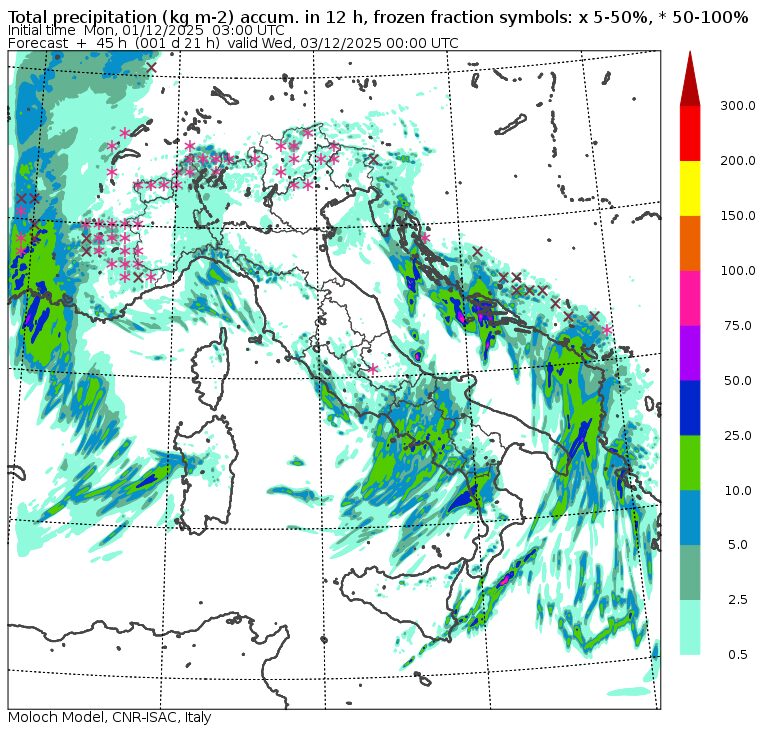 allerta meteo piogge italia martedì 2 dicembre pomeriggio sera