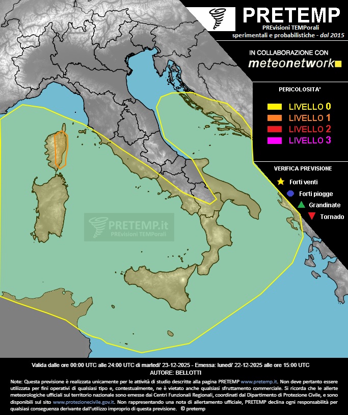 allerta meteo temporali maltempo oggi 23 dicembre 2025