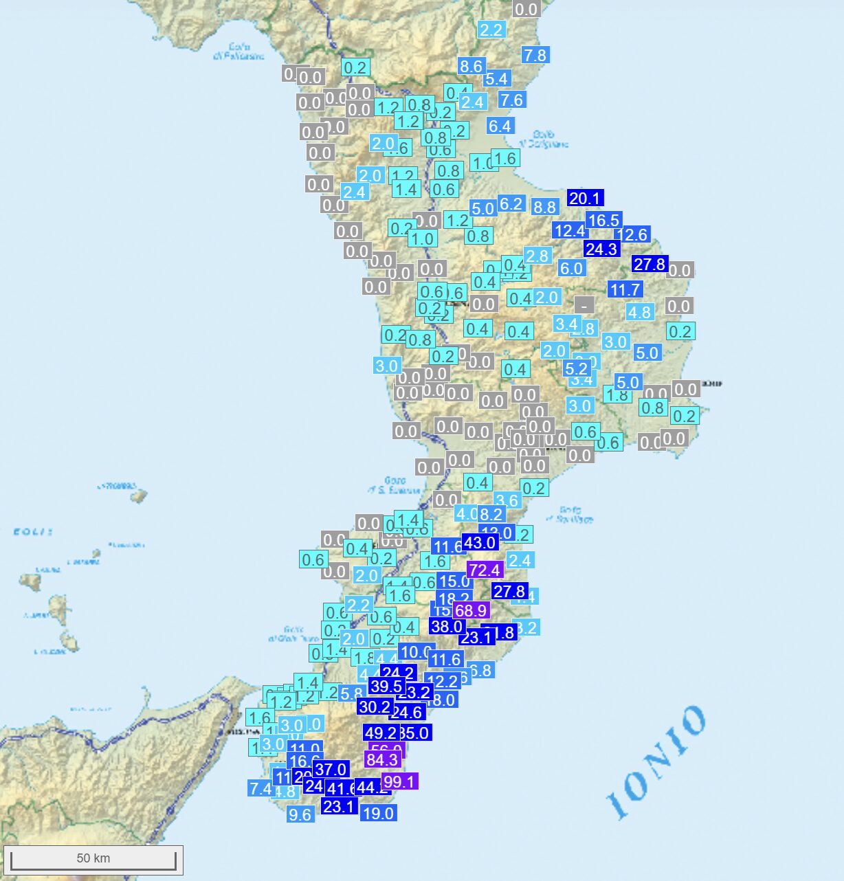 piogge calabria 20 dicembre 2025