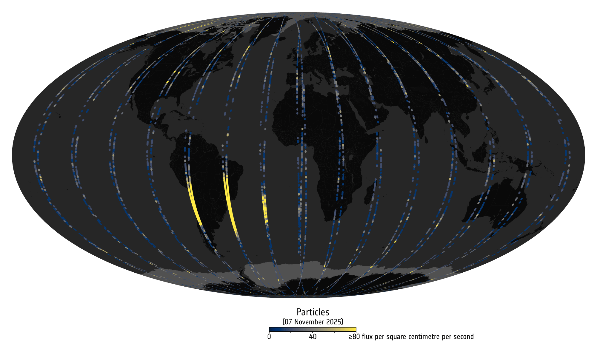flusso particelle alta energia tempesta geomagnetica