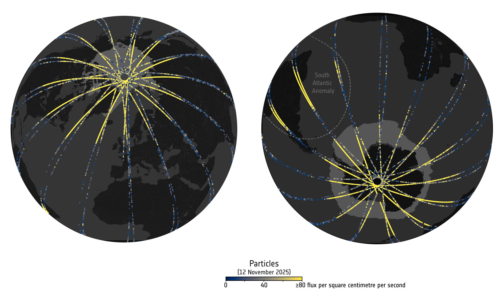 flusso protoni alta energia tempesta geomagnetica 12 novembre 2025