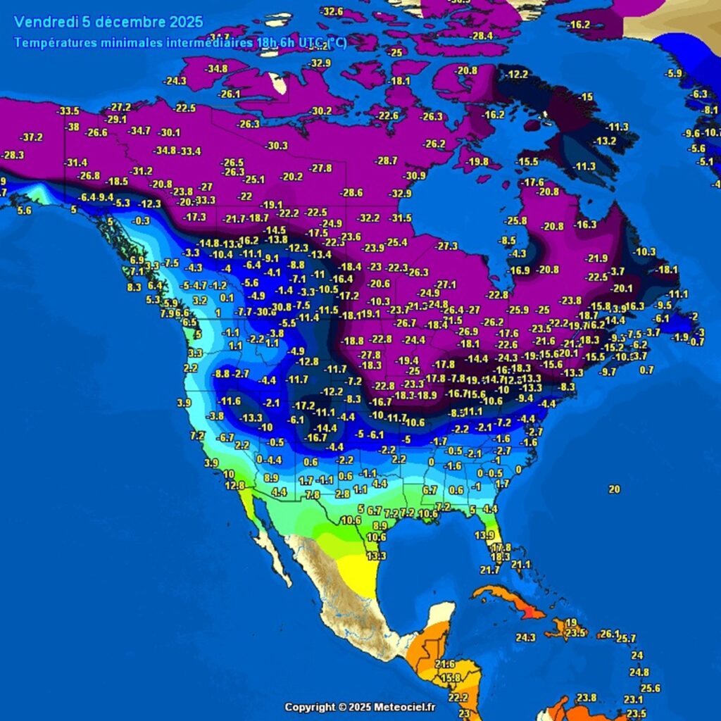 freddo usa 5 dicembre 2025