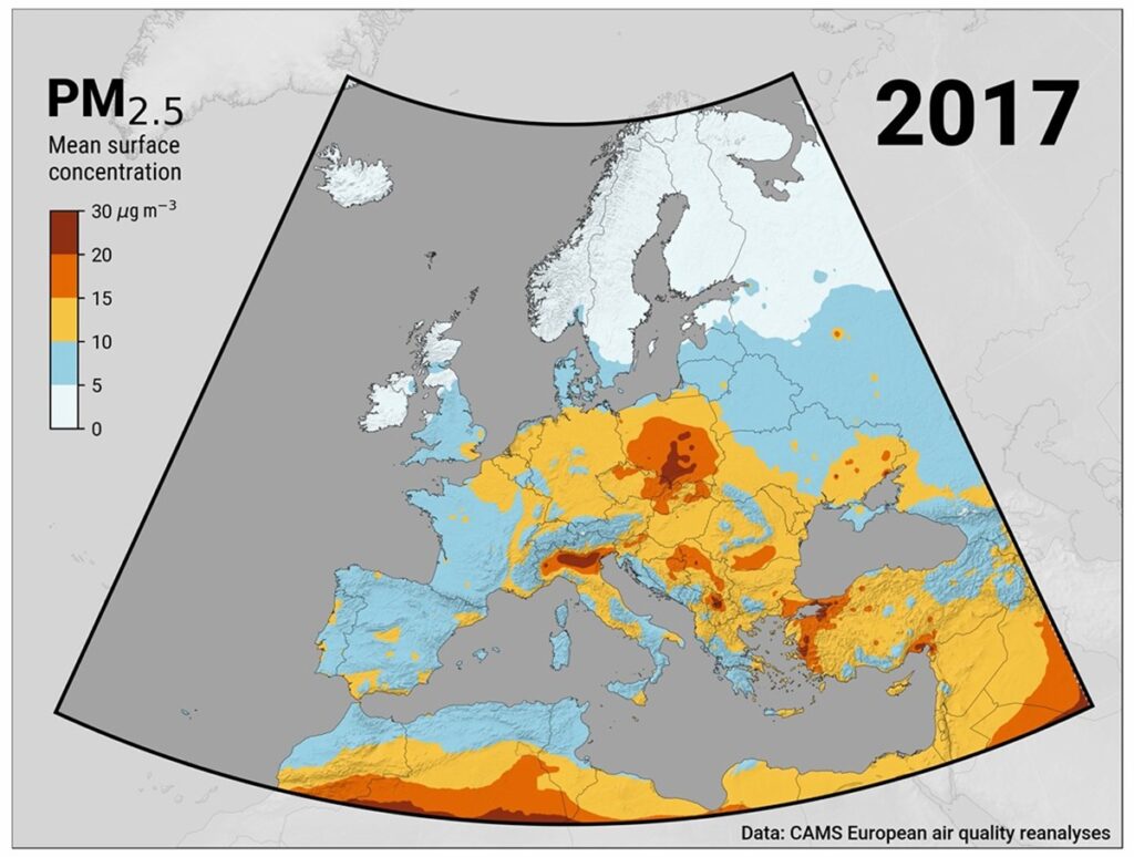 inquinamento europa 2014-2024
