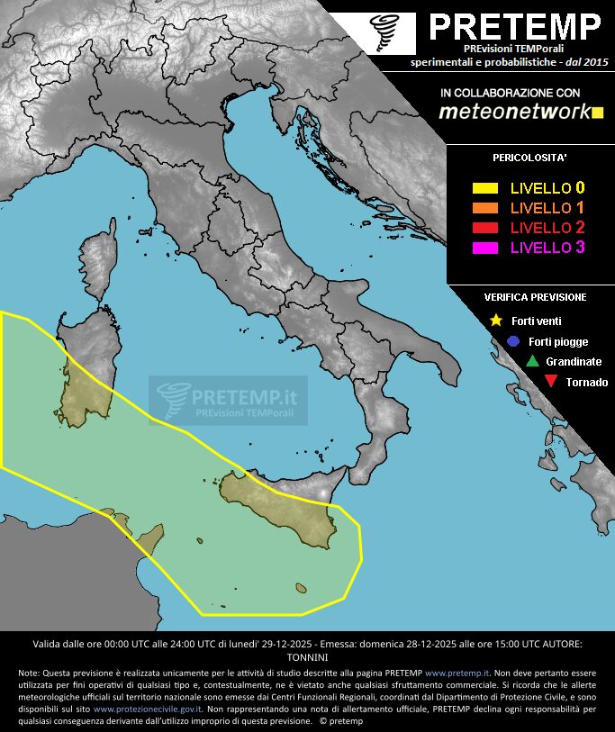 maltempo allerta meteo 29 dicembre