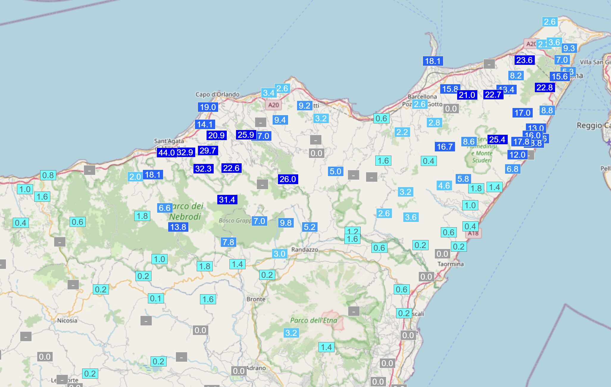 piogge sicilia 7 dicembre 2025